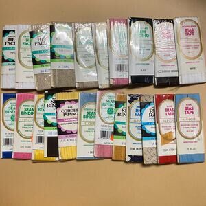 27 J&P Coats Vintage Hem Facing Stretch Lace Seam Binding Rick Rack Bias Tape